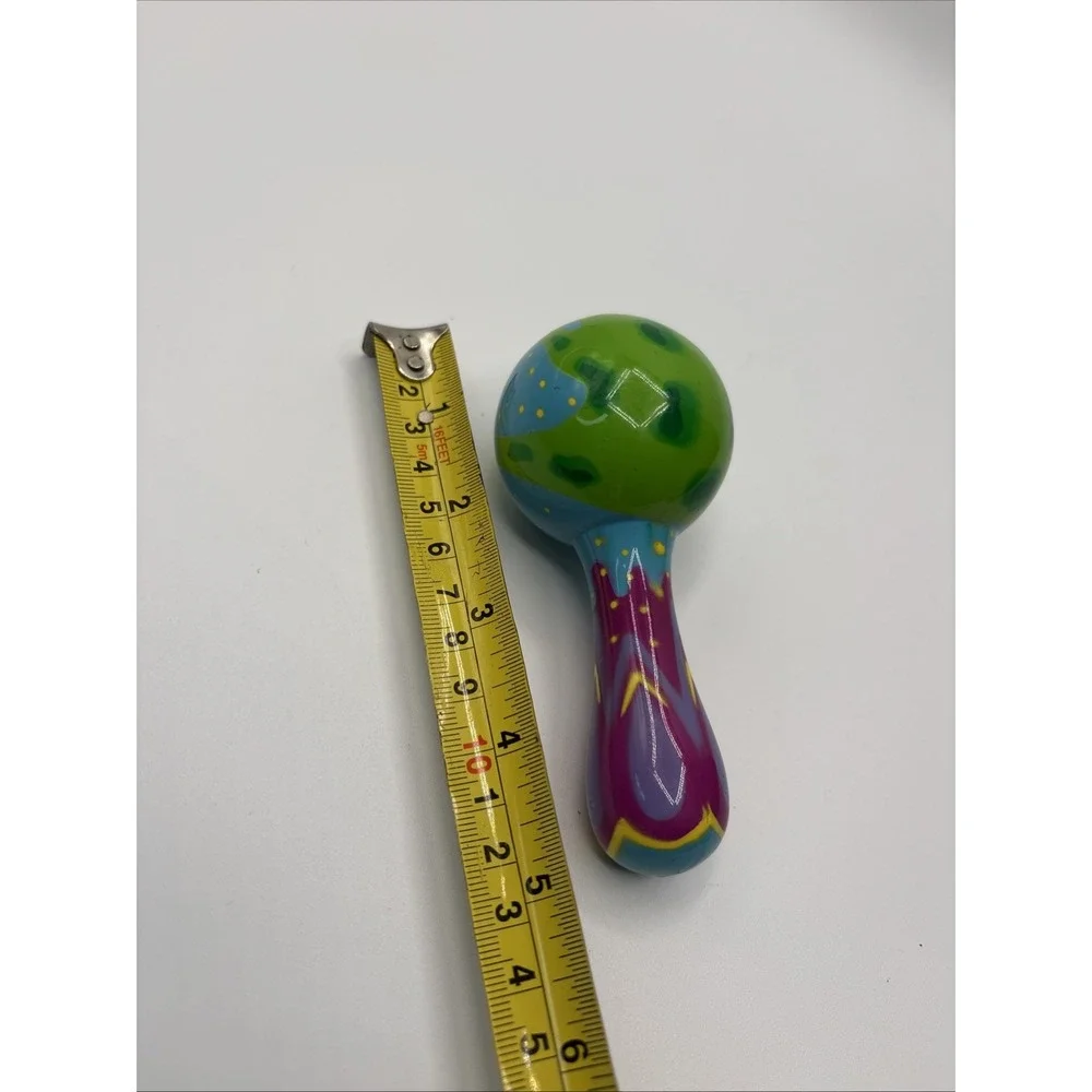 Hand Painted Wooden Shaker Music Instrument  4.5 Inch Pre-Owned‎